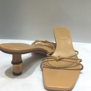 Gucci open toe bamboo heels